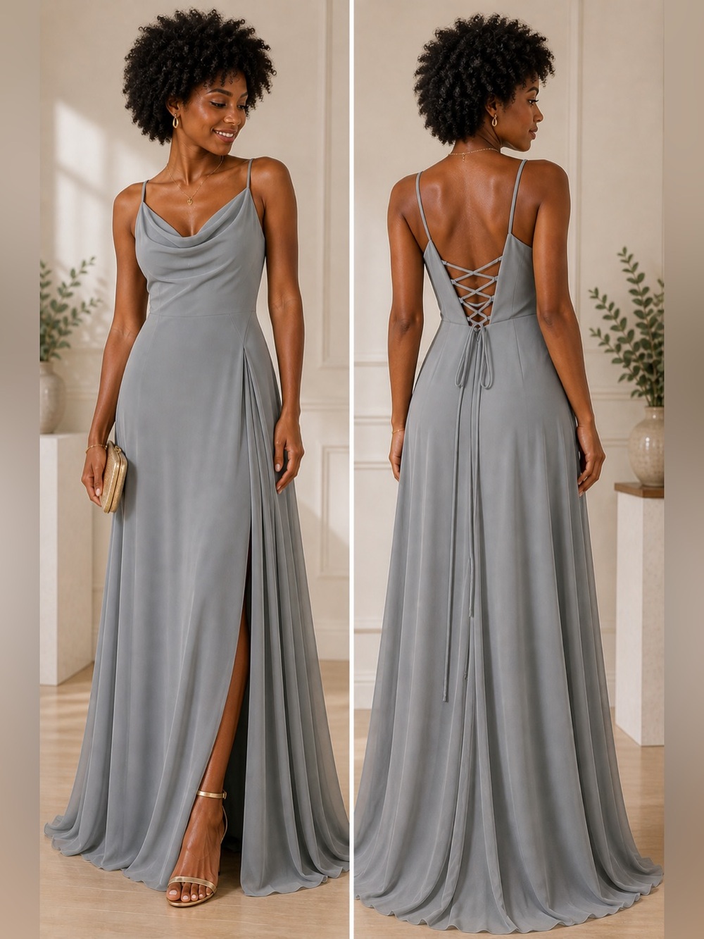 Lulu's Backless sage Maxi Dress